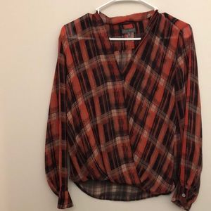 Plaid Red Blouse
